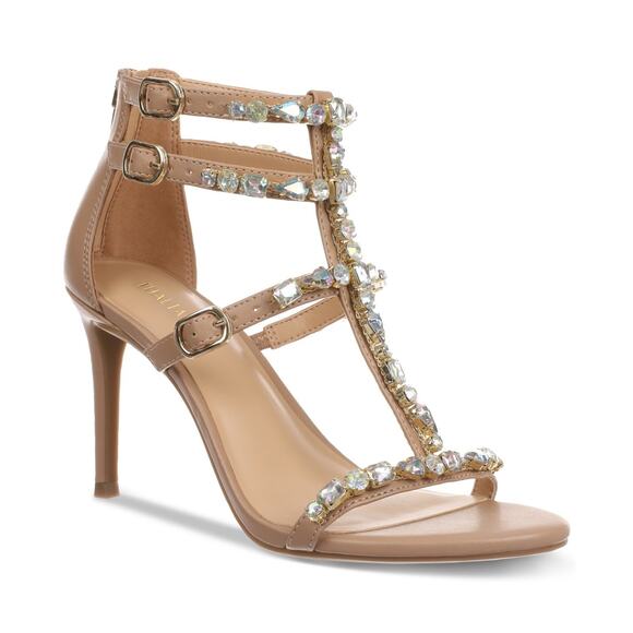 Thalia Sodi Women's Shyla Embellished Strappy Dress Sandals, Nude, US 10/EU 41 - Picture 1 of 4